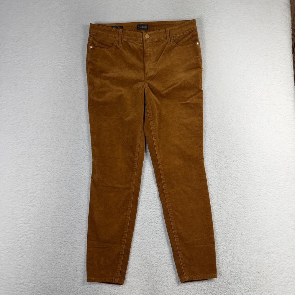 Talbots Pants 8 (31x26) Petite Corduroy High Waist Jegging Ankle Brown Stretch